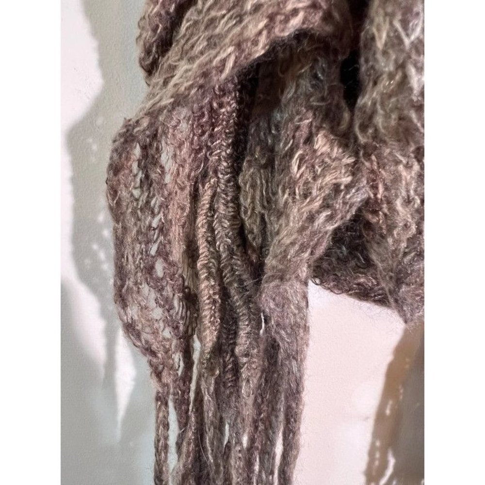 NWT Purple Grey Fringe Scarf - Picture 4 of 6